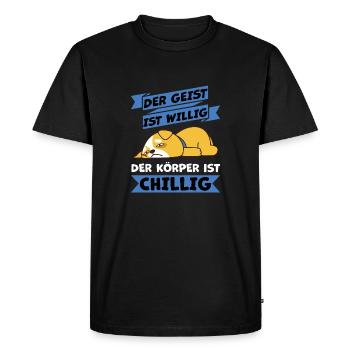 frisson corporel haha je me pisse - T-shirt Premium bio Homme - noir - Devant - Nico (187cm)