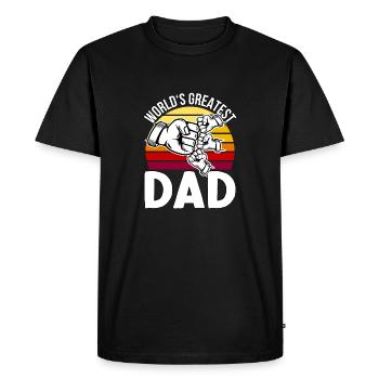 Famille PApa - T-shirt Premium bio Homme - noir - Devant - Nico (187cm)