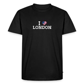 I Love London Cool Wrong Flag USA Lover America - Men's Premium Organic T-Shirt - black - Front - Nico (187cm)