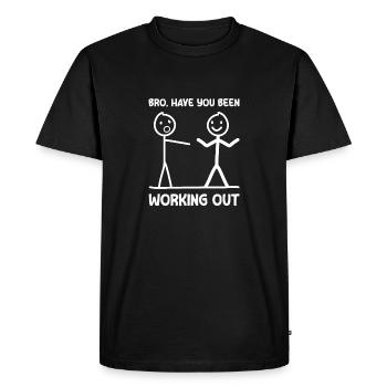 Entraînement Musculation Musculation Musculation - T-shirt Premium bio Homme - noir - Devant - Nico (187cm)