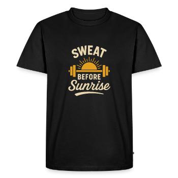Morning Gym Entraînement matinal régulier Discipline - T-shirt Premium bio Homme - noir - Devant - Nico (187cm)