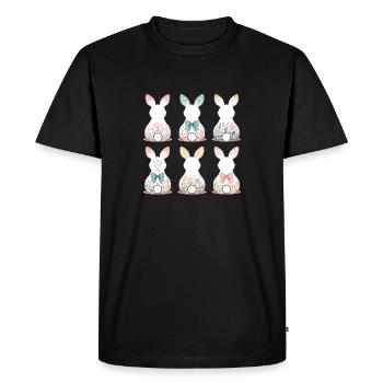 Easter Flower Bunnies Vintage Cottagecore Style - Men's Premium Organic T-Shirt - black - Front - Nico (187cm)