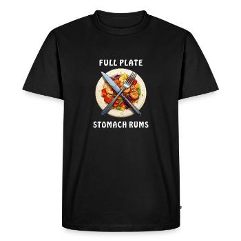 ASSIETTE PLATE PLEINE RHUMS ESTOMAC - T-shirt Premium bio Homme - noir - Devant - Nico (187cm)