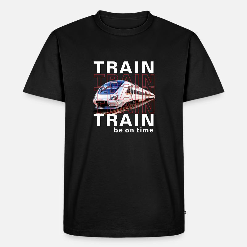 ZUG TRAIN be on time - Männer Premium Bio T-Shirt - Schwarz