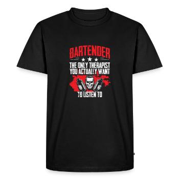 Bartender Barman Bartending Want To Listen To Listen To - Men's Premium Organic T-Shirt - black - Front - Nico (187cm)