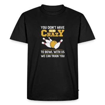 Dicton de bowling amusant pour les équipes de bowling - T-shirt Premium bio Homme - noir - Devant - Nico (187cm)
