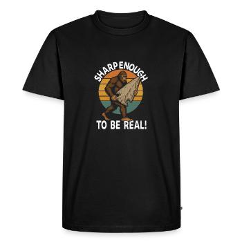 Pointes de flèches en silex Chasseur de pointes de flèche Bigfoot - T-shirt Premium bio Homme - noir - Devant - Nico (187cm)