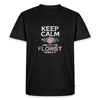 Gardez votre calme et laissez le fleuriste le faire - T-shirt Premium bio Homme - noir - Devant - Nico (187cm)