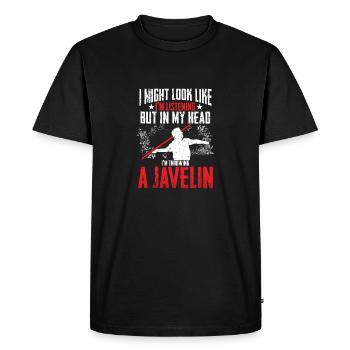 Javelin Throw In My Head I'm Throwing A Javelin - Men's Premium Organic T-Shirt - black - Front - Nico (187cm)