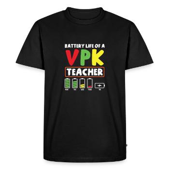 Autonomie de la batterie d’un enseignant VPK - T-shirt Premium bio Homme - noir - Devant - Nico (187cm)