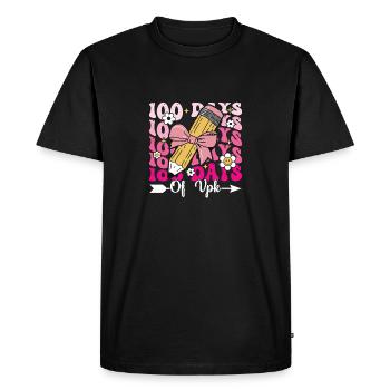 100 days Vpk - Men's Premium Organic T-Shirt - black - Front - Nico (187cm)