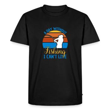 Pêche Dire Drôle Pêche Design - T-shirt Premium bio Homme - noir - Devant - Nico (187cm)