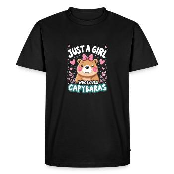 Just A Girl Loves Capybaras Capybara Lovers - Men's Premium Organic T-Shirt - black - Front - Nico (187cm)