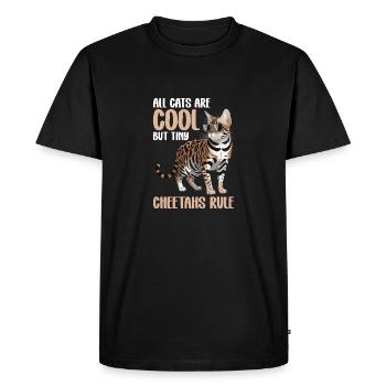All the cats are cool, but tiny cheetahs - Men's Premium Organic T-Shirt - black - Front - Nico (187cm)