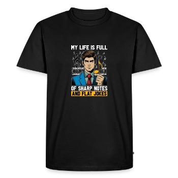 Professeur de musique Ma vie est pleine de musique classique - T-shirt Premium bio Homme - noir - Devant - Nico (187cm)