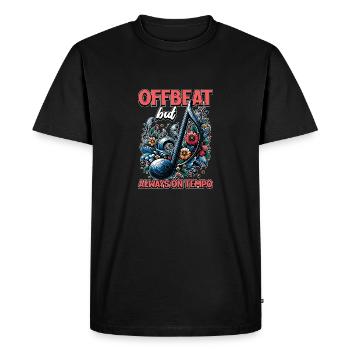 Professeur de musique décalé mais aime les instruments de musique - T-shirt Premium bio Homme - noir - Devant - Nico (187cm)