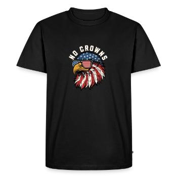 No Crowns Just Presidents Eagle No King - Men's Premium Organic T-Shirt - black - Front - Nico (187cm)
