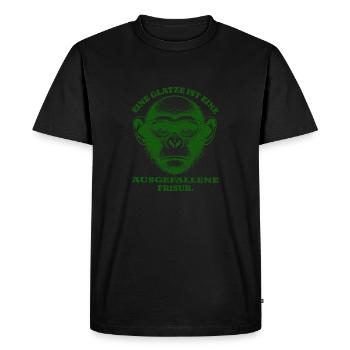Baldness is an unusual hairstyle - Men's Premium Organic T-Shirt - black - Front - Nico (187cm)