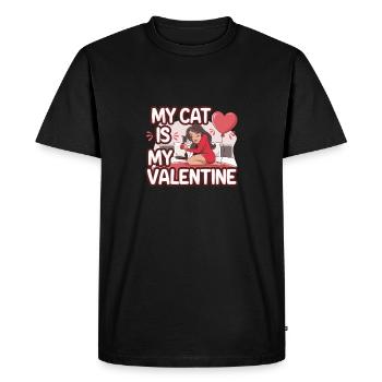 Mon chat est mon préféré de la Saint-Valentin - T-shirt Premium bio Homme - noir - Devant - Nico (187cm)