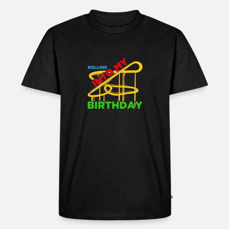 Rolling into Freizeitpark Rollercoaster Achterbahn - Männer Premium Bio T-Shirt - Schwarz