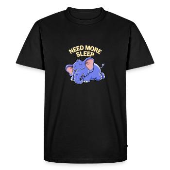 Cute sleeping elephant looking for more sleep - Men's Premium Organic T-Shirt - black - Front - Nico (187cm)