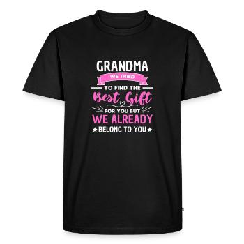 Drôle de grand-mère disant grand-mère design - T-shirt Premium bio Homme - noir - Devant - Nico (187cm)