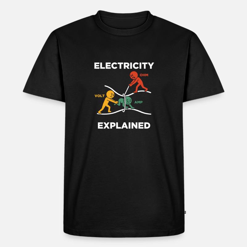 Electricity explained Elektriker - Männer Premium Bio T-Shirt - Schwarz