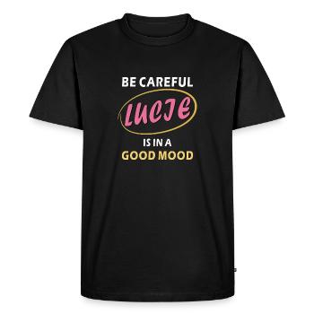 LUCIE EST DE BONNE HUMEUR - T-shirt Premium bio Homme - noir - Devant - Nico (187cm)