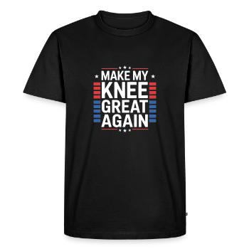 Rendre mon genou à nouveau grand. Drôle de récupération - T-shirt Premium bio Homme - noir - Devant - Nico (187cm)