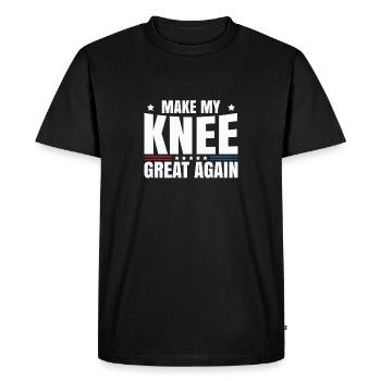 Rendre mon genou à nouveau grand. Drôle de récupération - T-shirt Premium bio Homme - noir - Devant - Nico (187cm)