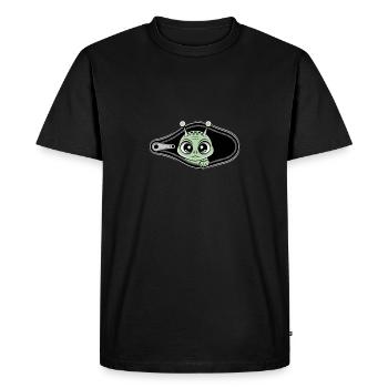 Cute Alien In The Pocket Peeks Out - Men's Premium Organic T-Shirt - black - Front - Nico (187cm)