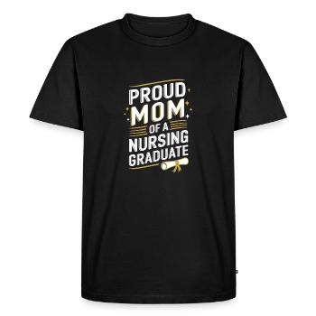 Fière maman diplômée en soins infirmiers - T-shirt Premium bio Homme - noir - Devant - Nico (187cm)