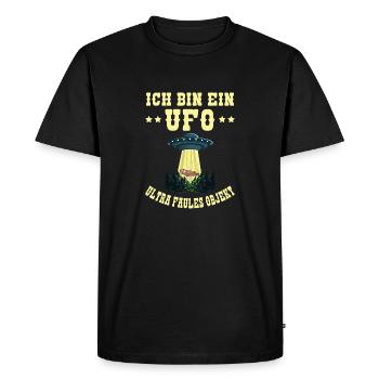 I'm a UFO Ultra Lazy Object Sloth Alien - Men's Premium Organic T-Shirt - black - Front - Nico (187cm)