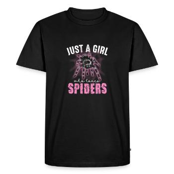 Juste une fille qui aime le design des araignées - T-shirt Premium bio Homme - noir - Devant - Nico (187cm)