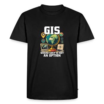 Systèmes d’information géographique - T-shirt Premium bio Homme - noir - Devant - Nico (187cm)