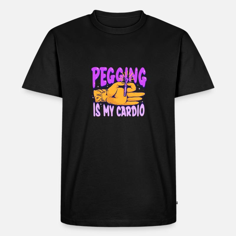 Cribbage Pegging Is My Cardio - Männer Premium Bio T-Shirt - Schwarz