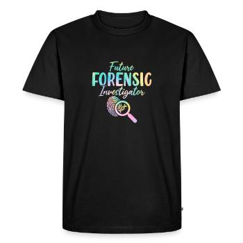 Enquêteur médico-légal Tie Dye Funny Forensics - T-shirt Premium bio Homme - noir - Devant - Nico (187cm)