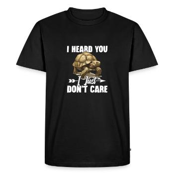Je t’ai entendu, je m’en fiche - T-shirt Premium bio Homme - noir - Devant - Nico (187cm)