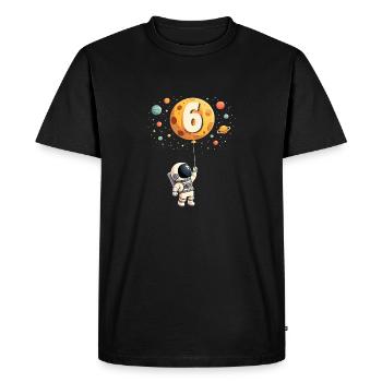 Astronaute mignon 6ème anniversaire garçon espace - T-shirt Premium bio Homme - noir - Devant - Nico (187cm)