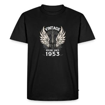 Vintage Rockin' depuis 1953, 72 ans de pur - T-shirt Premium bio Homme - noir - Devant - Nico (187cm)