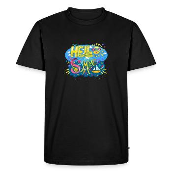 Bonjour l’été amusant design coloré - T-shirt Premium bio Homme - noir - Devant - Nico (187cm)