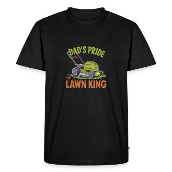 Dad's Pride The Lawnmower King - Men's Premium Organic T-Shirt - black - Front - Nico (187cm)