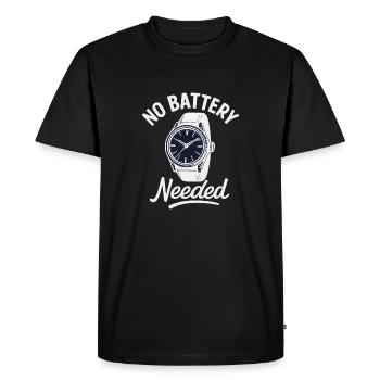 Wristwatch without battery with automatic transmission - Men's Premium Organic T-Shirt - black - Front - Nico (187cm)