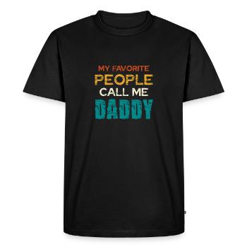 Mes proches m’appellent papa - T-shirt Premium bio Homme - noir - Devant - Nico (187cm)