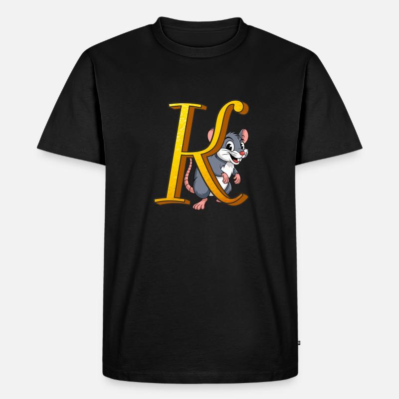 BUCHSTABE K - Männer Premium Bio T-Shirt - Schwarz