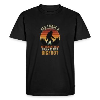 Plan de retraite Trouver Bigfoot - T-shirt Premium bio Homme - noir - Devant - Nico (187cm)