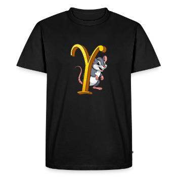 LETTRE Y - T-shirt Premium bio Homme - noir - Devant - Nico (187cm)