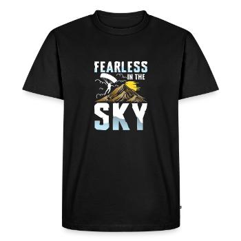 Aventure en parapente sans peur dans le ciel - T-shirt Premium bio Homme - noir - Devant - Nico (187cm)