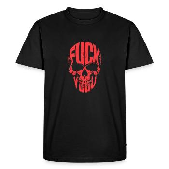 CRÂNE, FUCK - T-shirt Premium bio Homme - noir - Devant - Nico (187cm)