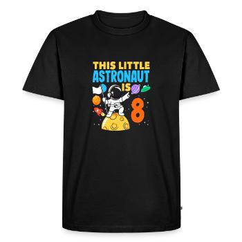 This little astronaut turns 8 years old - Men's Premium Organic T-Shirt - black - Front - Nico (187cm)